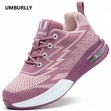 UMBURLLY 四季通用女款鋼頭防穿刺安全鞋，輕量透氣女款防護運動鞋，高品質工作休閒防護鞋。配備氣墊鞋底，輕盈彈性，內置加厚鋼頭，雙重防撞防穿刺，輕量舒適穿著，無沉重感，透氣適合長時間穿著。適用於工地、倉庫、鍛造、電力、汽車製造、建築施工等廣泛場景，也適合徒步、園藝等戶外活動 - 粉色 - 查看 14