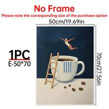 1 张咖啡潜水员海报印刷品、早安咖啡海报、咖啡爱好者礼物、咖啡站墙壁艺术、厨房墙壁艺术 - 可选框架、极简主义家居墙壁艺术、礼物、有趣和创意的家居墙壁装饰、卧室、客厅、厨房、浴室、咖啡厅、宿舍墙壁艺术帆布海报 - 1pc - 查看 39