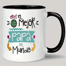 World's Best Dad Ceramic Coffee Mug - Insulated Black Mug With Colorful Globe & Heart Design, "Best Dad In The World" Text - Hand Wash Only, Reusable Drinkware For Tea, Hot Chocolate - Father's Day & Birthday Gift For Dads, Fathers Day Gift, Sentimental Giftware - 1 cái - Xem 2