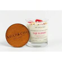 Velas aromaticas relajantes de cera de soya con cuarzos naturales, velas decorativas hechas a mano con hierbas de olor, aromatizantes para hogar, velas aromaticas - Flores hawaianas con Sandía - Ver 5