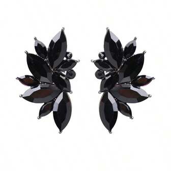 Boucles d'oreilles géométriques ornées de strass en alliage, boucles d'oreilles minimalistes 3D pour femmes, élégantes et chics