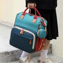 Diaper Bag Backpack, Baby Bag, New Mom Gifts, Lightweight Waterproof Unisex Diaper Bag With Insulated Pockets And USB Charging Port, Cyan ﻿ - xanh lam, xanh lục và đỏ - Xem 10