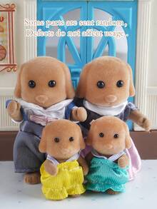 1pc Realistic Mini Animal Koala, Deer, Dog Family Of 4 With 16pcs Miniature Piano & Musical Instrument Model Set, Children Pretend Play Toy, Dollhouse Accessories, Photo Props, Birthday & Holiday Gift (Animal Outfit Color Random), May Be Compressed During Shipping