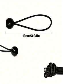 2/10pcs Heavy Duty Adjustable Elastic Cords With Plastic Balls - Black Camping Accessories For All Seasons, Used For Tent Fixing, Storage And Transport - Foldable Outdoor Gear, Camping Organization Tool | Strong Adjustment, Adjustable Cords | Essential Camping Accessories - Multicolor - View 2