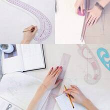 Reglaétrica Francesa con Mayor Tamaño 55cm Estilos de Regla de Costura con Formaétrica Juego de Regla de Medición de Ropa Prendas de Bricolaje para Diseñadores Fabricantes de Patrones y Sastres - 1 - Ver 7