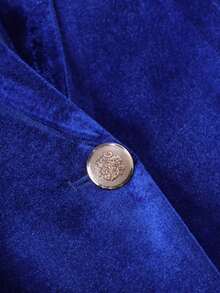 Women's Professional Office Blazer, Solid Color Polyester Commuter Jacket With Buttons, Pockets, Zipper, Suitable For Office Wear In Spring And Autumn - Blue - View 4