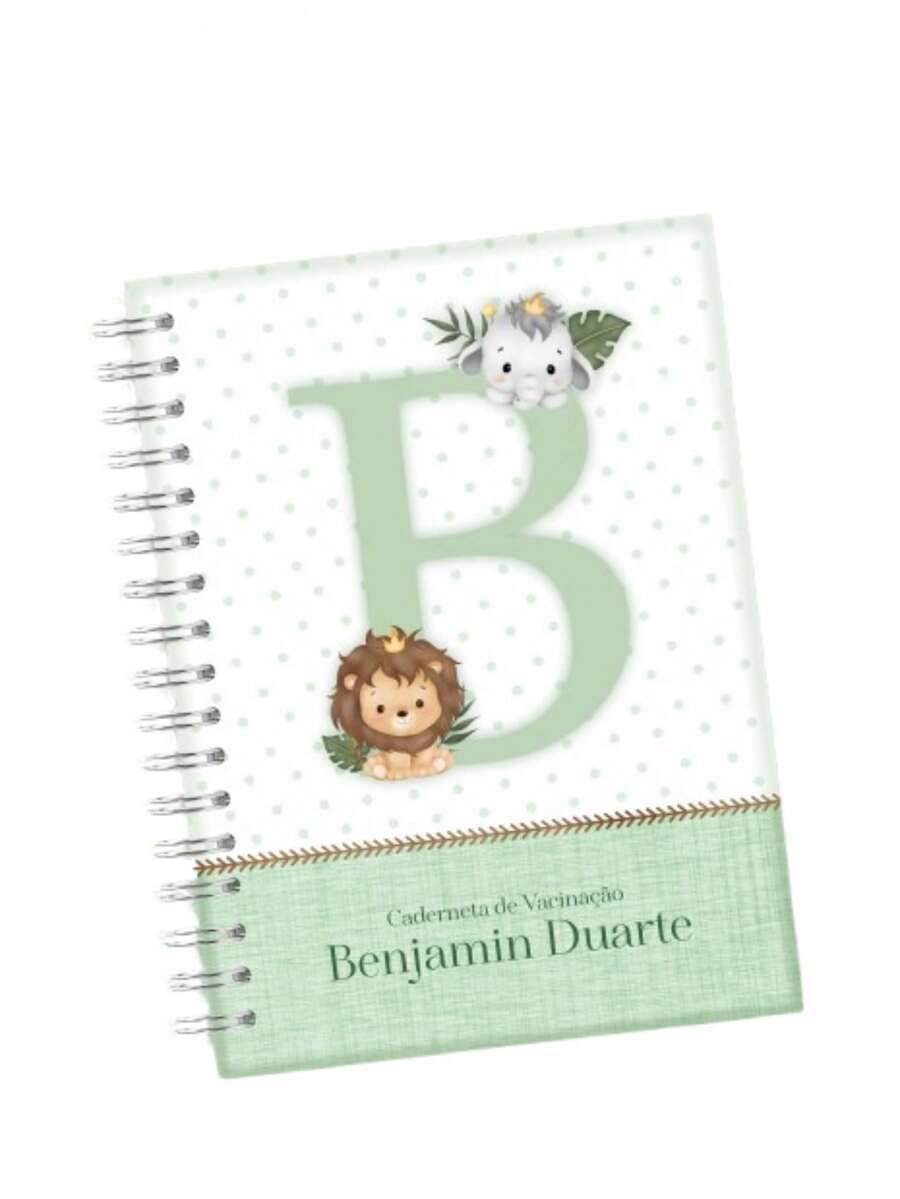 Hardcover Vaccination Booklet - Personalized For Boys - Green - View 1