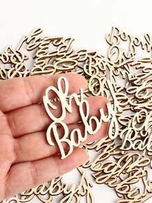 15/30 "Oh, Baby!" Wooden Cupcake Toppers, Wooden Baby Shower Decorations, Wooden Baby Shower Cake Toppers, Baby Photo Props, Wedding Birthday Party Decorations, Unisex, Suitable For Boys/Girls, Bohemian Style, Rustic Style, Gender Reveal Cake Toppers. Can Also Be Used For Confetti, Baby Showers, Holiday Decorations, Baby Party Supplies, Party Props, Party Decorations, Baby Shower Decorations, Birthday Parties. - Multicolor - View 2