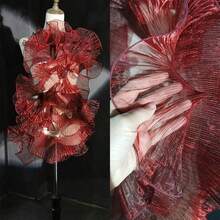 Tecido de Organza Degradê de Sereia com Bordas Franzidas, Material Decorativo