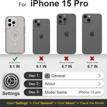 适用于 iPhone 16/15/14/13/12/11 系列透明手机壳，兼容 MagSafe，三层磁性充电盒，iPhone 16 Pro Max 重型防震防摔手机壳，适用于圣诞节、生日、新年礼物、冬季、送给家人、朋友、生日、女朋友、男朋友的礼物 - 黑色 - 查看 14