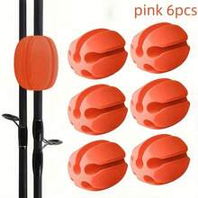 6-Piece TPE Fishing Rod Bracket With Fishing Rod Storage Rack, 5-Hole Light Fishing Tackle Strap Fishing Accessories.
