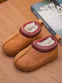 1 Pair Kids' Low-Cut Fashionable Anti-Slip Thick Snow Boots For Winter