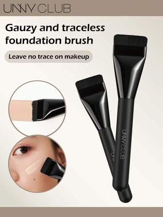 unny club 1pc Black Foundation Brush, Flat Contour Brush, Professional Synthetic Hair Makeup Brush For Contouring,Portable Smudge Cosmetic Brush Makeup Brush With Foundation Brush Powder Brush Contour Brush Makeup Tools Gift For Women & Girl Travel Makeup Brush,For Daily Use,Foundation Brush,Concealer Brush,Blush Brush,Contour Brush,Blush Brush,Bronzer Brush,Powder Brush,Foundation Brush,Blush Brush