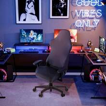 ¡RecomendadoFÁCIL&VIVIR Funda para Silla de Gamer de Oficina Elásticas con Reposabrazos y Gamer para Silla Giratoria, Silla de Computadora, Negro¡Top de Temporada - 1 - Ver 2