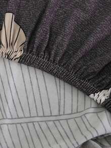 1 件印花弹力沙发坐垫套，植物图案，L 型组合沙发套，独立沙发靠背套，家具保护套，弹力沙发垫套 - 咖啡 - 查看 9