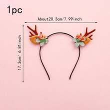 1 pieza - Diademas navideñas, diademas con estilo de cuernos de reno creativos, accesorios navideños, suministros para fiestas navideñas, los accesorios talla grande populares