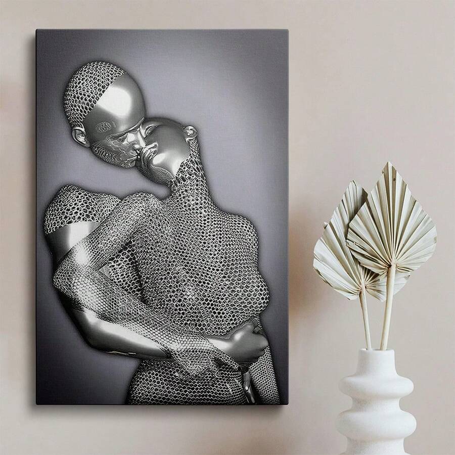 1 Pc Canvas Painting,Artwork, Embrace, Mesh, Canvas, Vase,Wood Framed Painting (1) Thickness 2.5 Cm/ 1 Inch-Home Decoration For All Occasions,Ideal New Year, Valentine's Day,Thanksgiving,Easter,Christmas Gift,Room Decoration Aesthetic,Wall Decoration Art,Perfect Gift,Autumn And Winter Wall Decoration,Living Room Decoration, Bedroom Decoration, Kitchen Decoration, Entry Decoration, Bathroom Decoration, Direct Wall Painting, High Quality Wall Painting Poster,Modern Home Decoration Stretched And Framed Ready To Hang - 彩色 - 查看 1