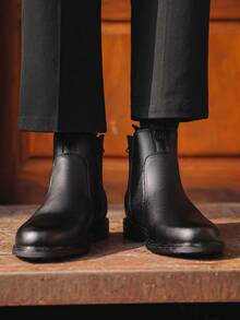 Stivali Chelsea vintage fatti a mano da uomo, stivali alti con cerniera laterale in stile britannico