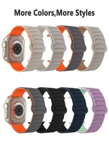 Correa magnética totalmente compatible con la banda del de 44 mm, 45 mm, 40 mm, 41 mm, 42 mm, 38 mm, 45 mm. Banda de reloj de silicona compatible con iWatch Series 10, 9, 8, 7, 6, 5, 4, 3, SE, Ultra 2, pulseras