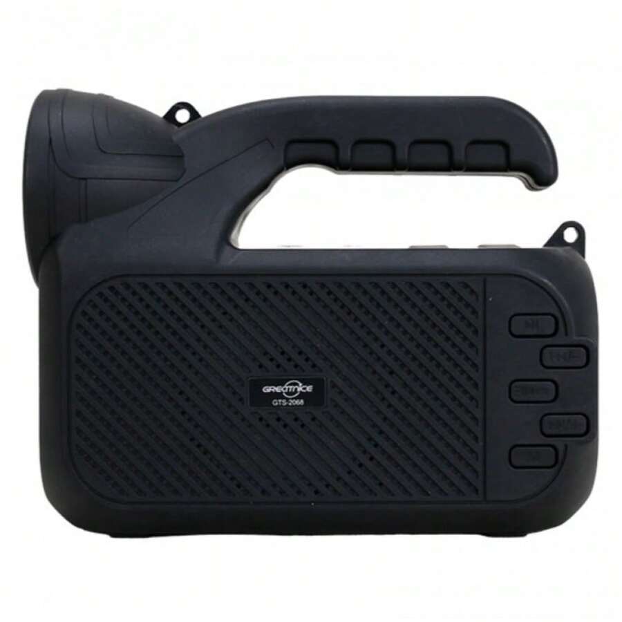 Bocina Bluetooth de 3″ con Panel Solar y Linterna de 2 Niveles de Potencia y 3 Modos de Iluminación, Radio FM, Puertos USB, Micro SD y Tipo V8, Incluye Cable de Carga y Correa de 135 cm, Ideal para Exteriores, Viajes, Camping y Reuniones Sociales - 3″ - Ver 1