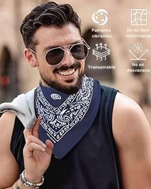 4 Piezas Paliacates Para Hombre, Bandanas Hombre, Bandana, Paliacate, Muy Adecuado Para Pañuelos De Cabeza o Para Pañuelos, Pañuelos, Máscaras, Pulseras, Decoración De Bolsos, Etc - 1 - Ver 6