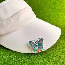 Marcador de bola de golf con clip magnético y diseño de mariposa de diamante - Accesorio de golf fácil de usar para marcar bolas en el green, regalo perfecto para golfistas