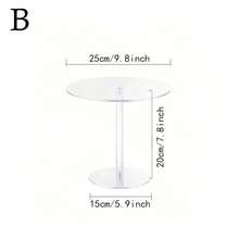 亚克力透明圆形纸杯蛋糕/披萨/甜点展示架 - 适用于情人节、餐桌、婚礼、生日派对 - 彩色 - 查看 11