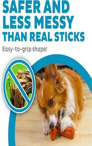 Outward Hound Dogwood Wood Durable Dog Chew Toys, Real Wood &Amp; Calming Hemp, 2-Pack, Medium - Dogwood Hold Chew - 查看 3