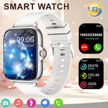 Sport Smartwatch, 1,83-Zoll Vollbild-Touchscreen-Display, Anrufbeantwortung Smartwatch, Sport-Schrittzähler, Nachrichten-Erinnerung, geeignet für iOS und Android Smartphones, Fitness-Uhren für Damen und Herren, Geschenke für Freunde, Geburtstagsgeschenke, Super Smartwatch, Herren Digitaluhr, robust und langanhaltend Herren Smartwatch