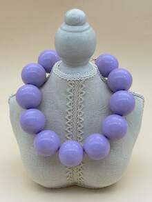 1 chiếc vòng cổ hạt cườm cỡ lớn phong cách Bohemian, thiết kế tối giản phóng đại dành cho phụ nữ, tiệc tùng và tụ họp, có sẵn màu hồng, đỏ tía, xám, xanh lam, xanh lá cây, vàng, tím, đen - vòng cổ - Xem 10