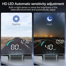 通用汽车 GPS 抬头显示器，配备多模式测速时钟、精确导航、超速警报、6 种显示模式、卫星时钟、18 小时电池续航时间 - 黑色 - 查看 4