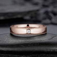 2Pcs/Set Dazzling Women's Fashion Zirconia Wedding Jewelry Ring Set Romantic Bride Engagement Wedding Band Anniversary Christmas Gift Banquet Birthday Gift Party Ring Size 5-11# - 玫瑰金 - 查看 6