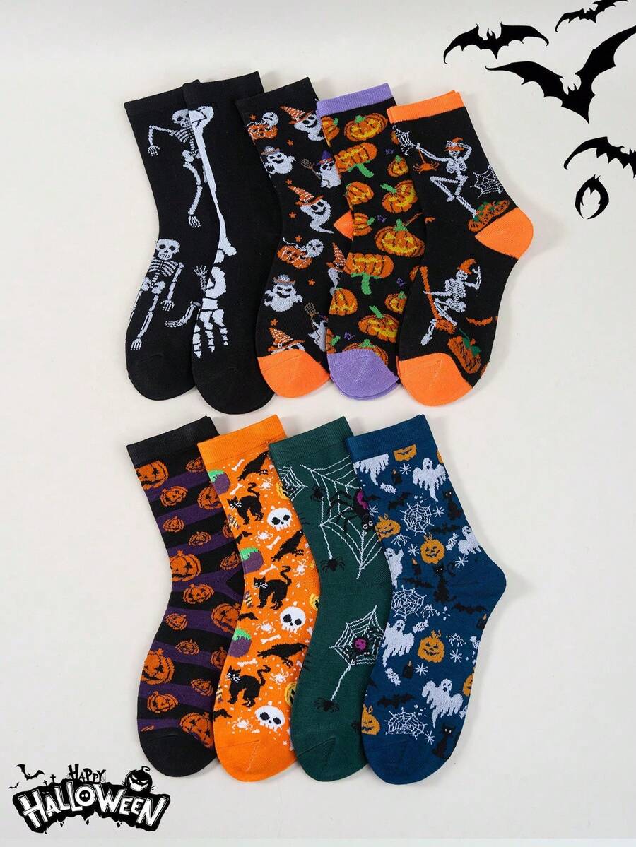 1/3/5/9 Đôi Tất Halloween Đầu Bí Ngô (Mũ Phù Thủy Kiểu Đèn Lồng Bí Ngô) Phong Cách Lễ Hội Ma Quái/Vui Nhộn - Bao gồm Tất Nữ, Tất Cho Nữ, Tất Trắng Tất Đen, Tất Cổ Cao, Tất Cổ Cao, Tất Dài, Tất Lượn, Tất Dễ Thương - Đặc Trưng Cho Halloween, Hoàn Hảo Cho Mùa Thu, Mùa Đông, Trở Lại Trường Học, Halloween, Giáng Sinh, Thích Hợp Cho Công Việc - Nhiều màu - Xem 1