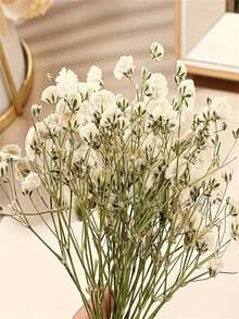 100pcs Mini Baby Breath & Other Dried Flowers - Resin Mold Art Craft, Ivory White Bouquet, Headpiece, Wedding Wreath, Tabletop Vase, Home Decor