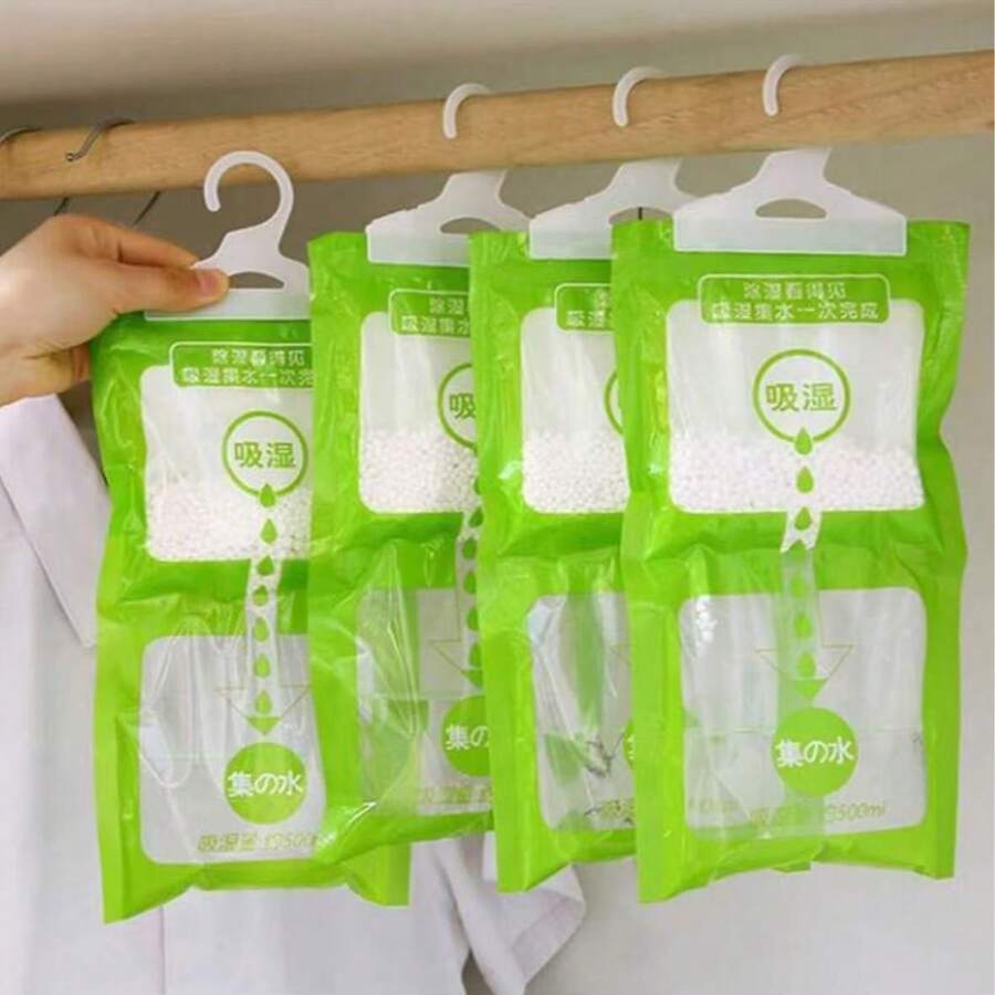 1个家用悬挂式衣柜除湿袋,房间除湿衣柜除湿袋,吸湿袋,随机包装,春夏精选,伴娘礼物,房间,卧室装饰,海滩,旅行,男士,女士,度假,可爱小物 - 綠色 - 查看 1