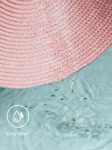 1pc Handmade Woven Pink PP Placemat, 4.72 Inch Round Woven Coaster, Decorative Mat, Best Seller, Available In Multiple Colors, Table Mat, Wrinkle-Resistant Placemat, Suitable For Birthday, Housewarming, Celebration, Holiday Party, Family Gathering And More Occasions. - Baby Pink - View 7