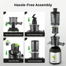 Syvio 3 Speed Centrifugal Juicer, Maximum Nutrient Retention Easy To Clean, Compact Design Suitable For Home Kitchens - Suitable For Fruits And Vegetables - The Ideal Choice For Health-Conscious Individuals And Fresh Juice Lovers, 301 Stainless Steel - Silver - View 4