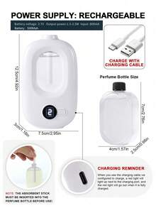 AOYI 香薰机套装，适用于精油、浴室空气清新剂、500mAh 可充电电池、电动香薰机、香氛扩散器，适用于房间、办公室、卧室、厨房、书房、工作、入口、酒店、公寓、冥想、放松、除臭等家居必需品 - 彩色 - 查看 10