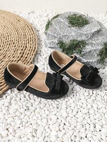 1 双可爱女婴皮鞋，平底幼儿学步鞋，时尚公主鞋，适合室内外穿着，适合婴儿学步，秋季 - 黑色 - 查看 5