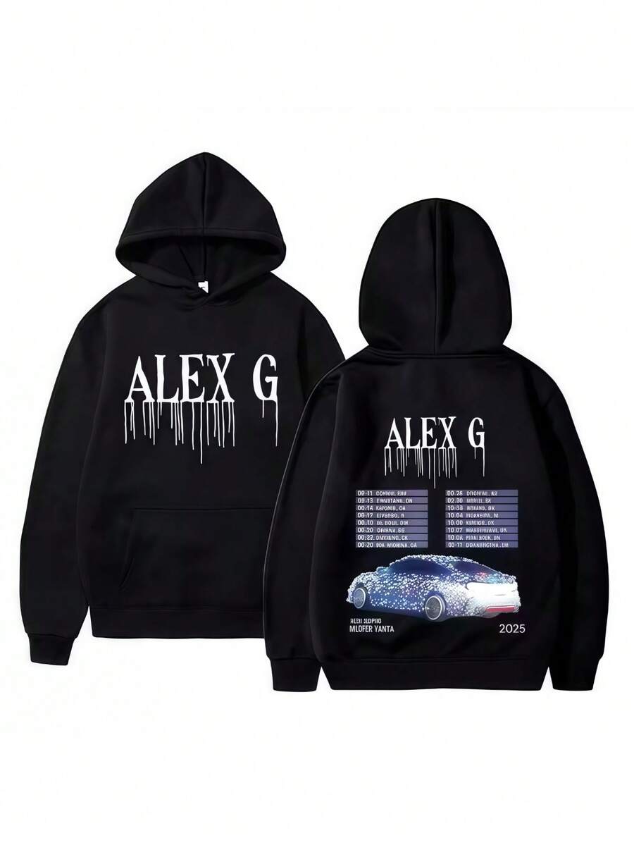 Alexs G Tour 2025 Hoodie Men Women Clothing Casual Sweatshirt Men's Oversized Hooded Tracksuit Male Fashion Fleece Cotton Hoodies - Black - View 1