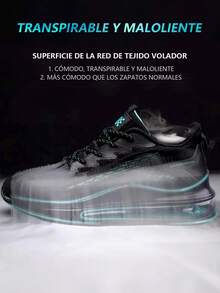 Nuevas zapatillas deportivas para hombre.Zapatos para correr al aire libre para hombres.Zapatos de malla transpirable para hombre., Estilo Moderno, Malla Transpirable, Cojín de Aire para Absorción de Impactos, Antideslizantes y Duraderos - Azul - Ver 3