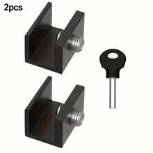 2pcs Metal Adjustable Sliding Door Lock With Keys - Vertical Security Door Lock For Pets, No Assembly Required, No Battery Needed - Multicolor - View 6
