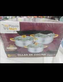 Budineras / cacerolas  de Cocina 6 piezas de acero inoxidable de alta calidad resistente, compatible con cualquier fuente de calor incluyendo inducción. - Plateado - Ver 4