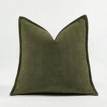 1 chiếc (Không bao gồm ruột gối) Vỏ gối trang trí viền họa tiết xương cá, Vỏ gối trang trí viền nhung mềm mại sang trọng hiện đại, Thích hợp cho ghế sofa, giường, phòng ngủ, văn phòng, khách sạn, trang trí, mọi mùa - Màu xanh ô liu đậm - Xem 8