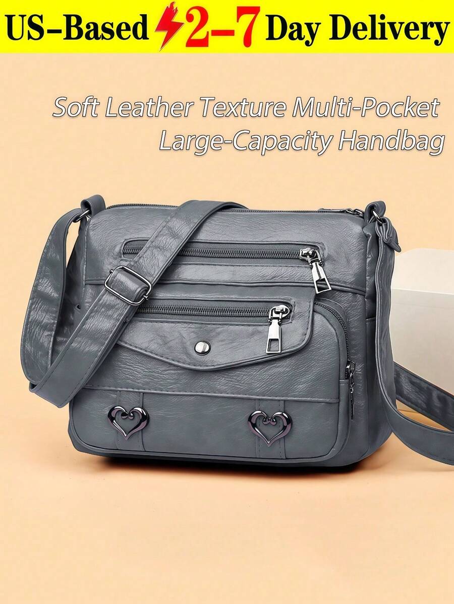 [US-Based Shipping]Retro Leather Shoulder Bag Female Multi-Pockets Crossbody Bag Fashion Large Capacity Handbag New Messenger Bag Tote,Soft Leather Texture,Fashionable European & American Retro Design, Ladies Multi-Pocket Tote Purse,Suitable For Urban Professionals, Fashion Lovers, Retro Style Enthusiasts & Daily Commuters | Ideal For Work, Shopping Sprees, Weekend Getaways, Coffee Dates & City Sightseeing,Women's Shoulder Bag Spacious Multi-Pocket Women's Crossbody Bag Fashion Soft Leather Tote,Lightweight Ladies Satchel Bag Multi Pocket Shoulder Handbag,Leather Shoulder Bag Ladies Crossbody Purse And Handbags Lightweight Pocketbook,Give A Gift To Mom,Bags Black Purse Purses And Bags Women Tote Bag Bags For Women Silver Purse Crossbody Bags For Women Bolsos Para Mujer Carteras Para Mujer Beach Bag Cheetah Print Clear Purse Tote Bags For Women Purses For Women Clear Bag Fall Clothes For Women Handbags For Women Halloween Women's Fall Clothing Winter Clothing Christmas Halloween - Nhiều màu - Xem 1