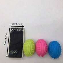 TPR Rugby Ball Dog Toy, Puppy Chew Squeaky Ball, Corgi & Medium Dog Pet Teething Chew Training Toy, Durable Realistic Barking Sound Fetch Toy