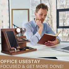 Organizador para Celular,Relojes,Llaves,Cartera,Accesorios para Hombre,Base de Celular para la Oficina y el Hogar,Organizador de escritorio,Múltiples Espacios para Buro y Escritorio,Regalo para Hombre - 1 - Ver 1