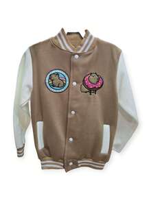 Chamarra Beisbolera Niños Capibara Unisex Niños Moda Sudadera Para Niños Chaqueta De Moda - Caqui - Ver 3