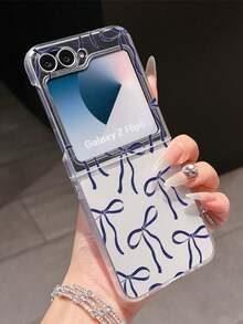 Ốp lưng điện thoại gập gọn tối giản họa tiết nơ, chất liệu PC mờ, bảo vệ và chống rơi vỡ: Tương thích với Samsung Galaxy Zflip 3/Zflip 4/Zflip 5/Zflip 6/Zflip 7/ Razr 50 Ultra/ Razr 60 Ultra/ Razr 60/ Razr 50/Galaxy Z Flip7 FE - Trong sáng - Xem 8