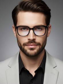 1 pieza Gafas clásicas de moda para hombres sin receta, con marco cuadrado grande y remaches decorativos, que favorecen el rostro, adecuadas para estudiantes, trabajo diario, look sin maquillaje, versátiles